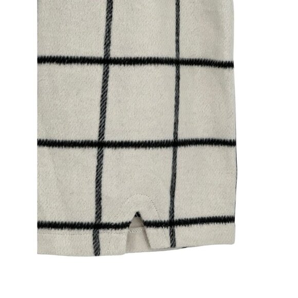 Lulu's Flannel Window Pane Plaid Mini Skirt‎ Women's Size XL Off White Black NWT - Picture 5 of 13